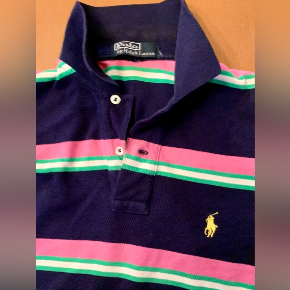 Polo by Ralph Lauren  Navy Striped Shirt size S